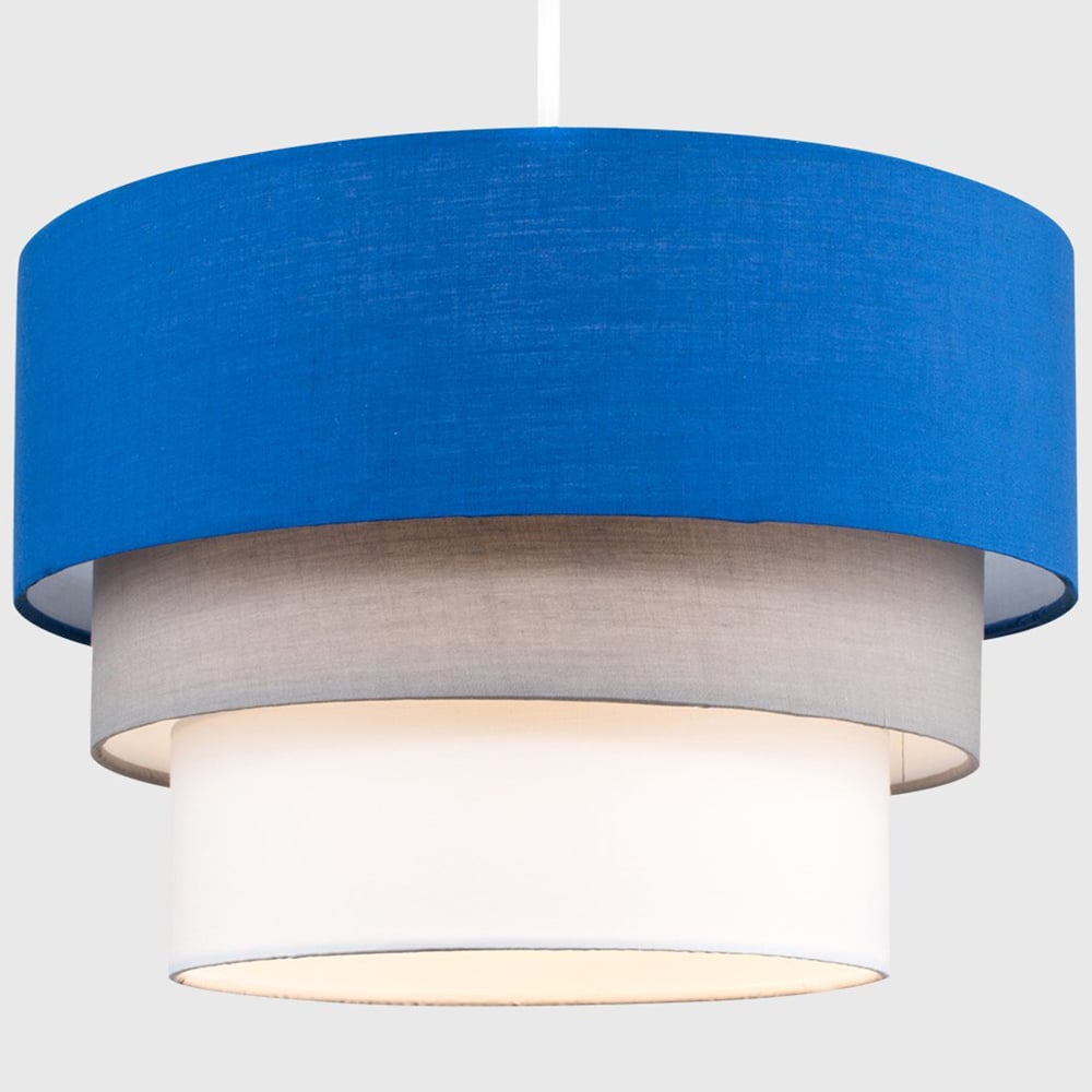 ValueLights Aztec 3 Tier Blue Fabric Ceiling Light Shade Image 4