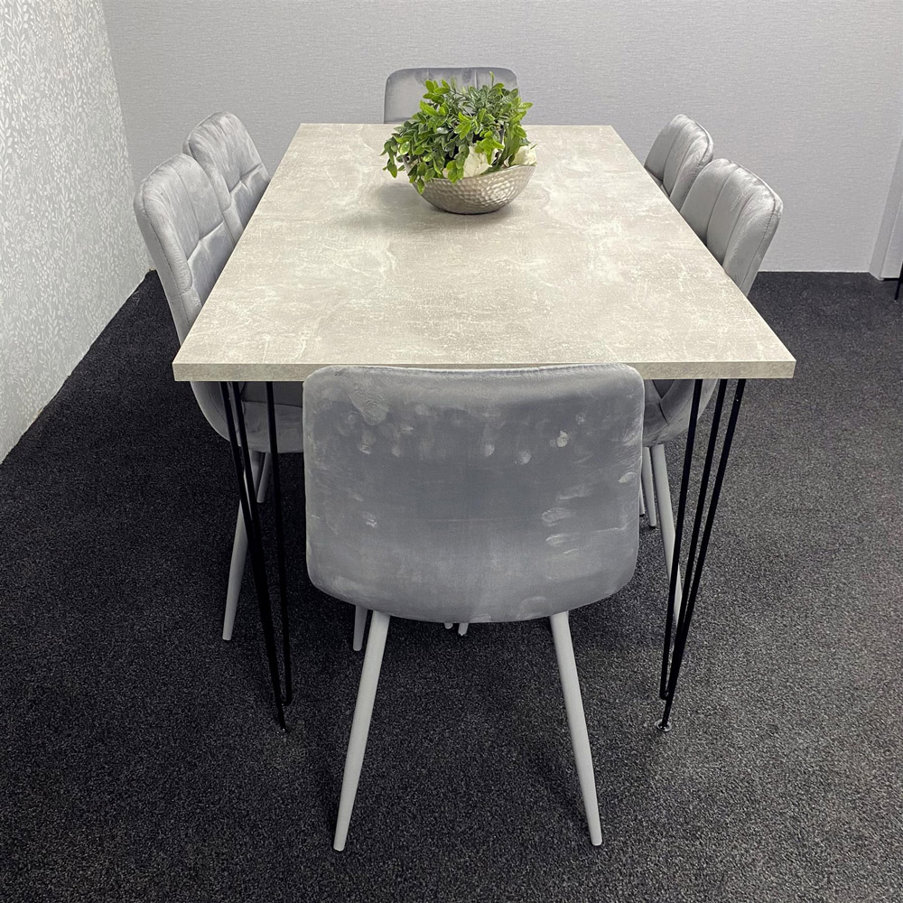 Kosy Koala 6 Seater Grey Dining Table set Image 6