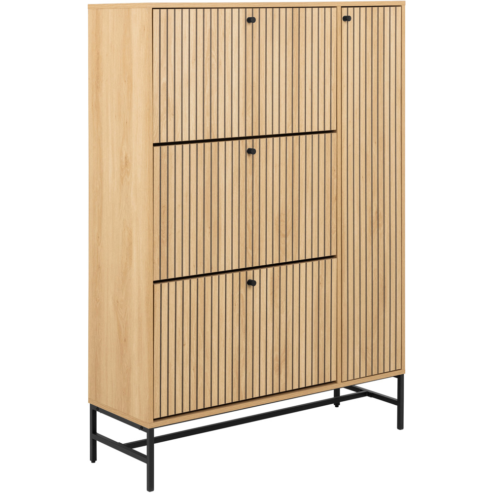 Florence Albany 4 Door Oak Shoe Cabinet Image 2