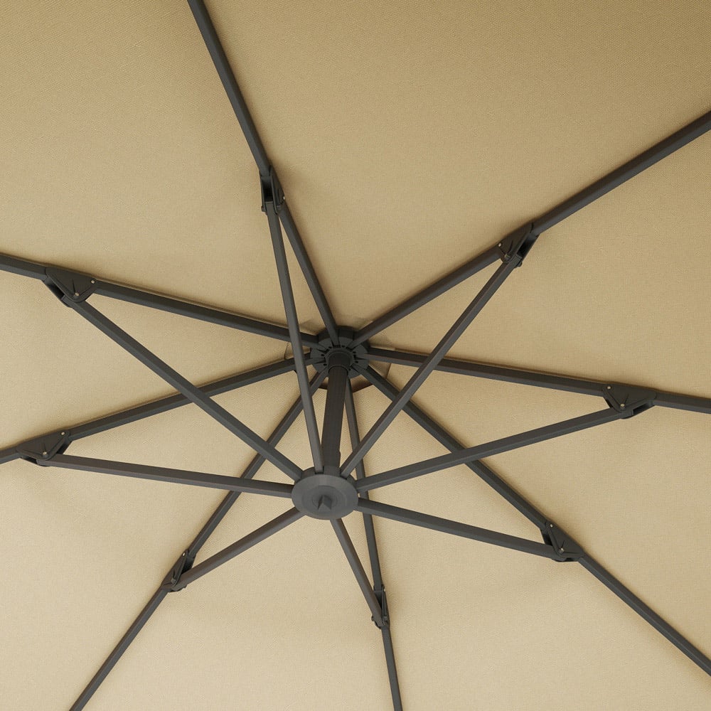 Outsunny Khaki Crank and Tilt Cantilever Parasol 3m Image 5