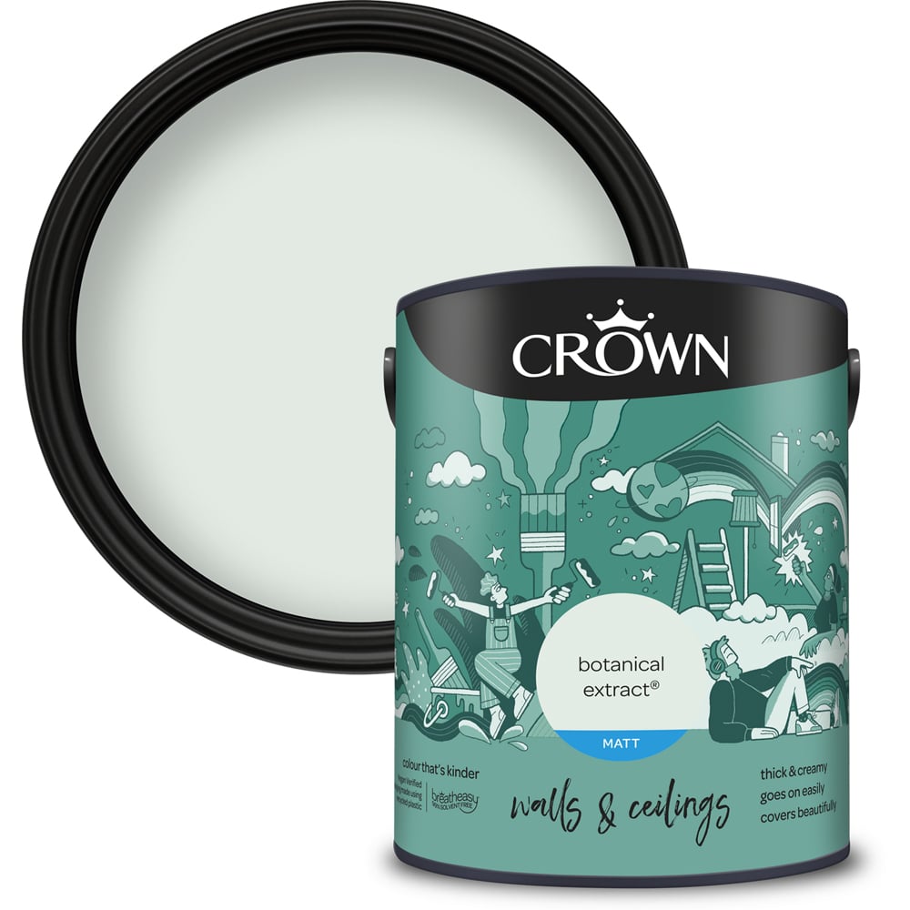 Crown Walls and Ceilings Botanical Extract Matt Emulsion Paint 5L Image 1