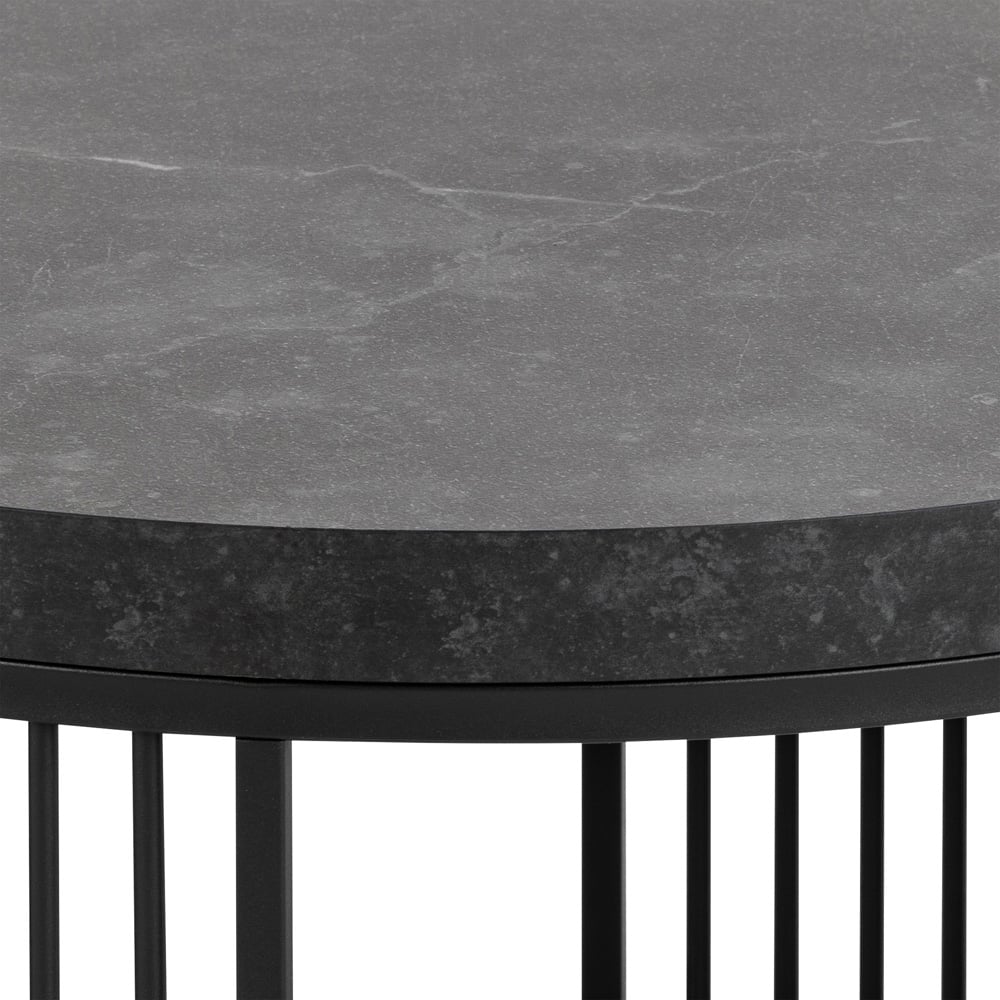 Florence Strington Matt Black Round Coffee Table Image 4