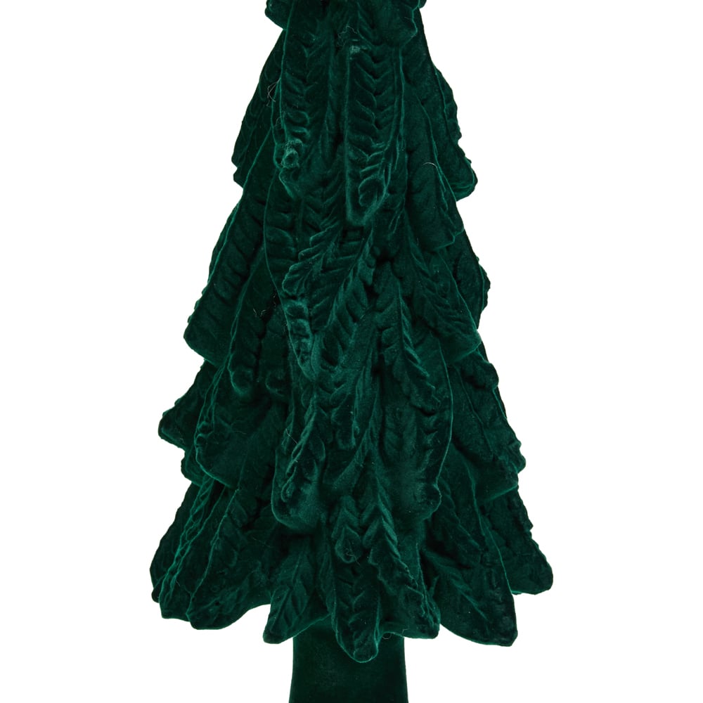 Flocked Velvet Tree Decoration Teal Image 4