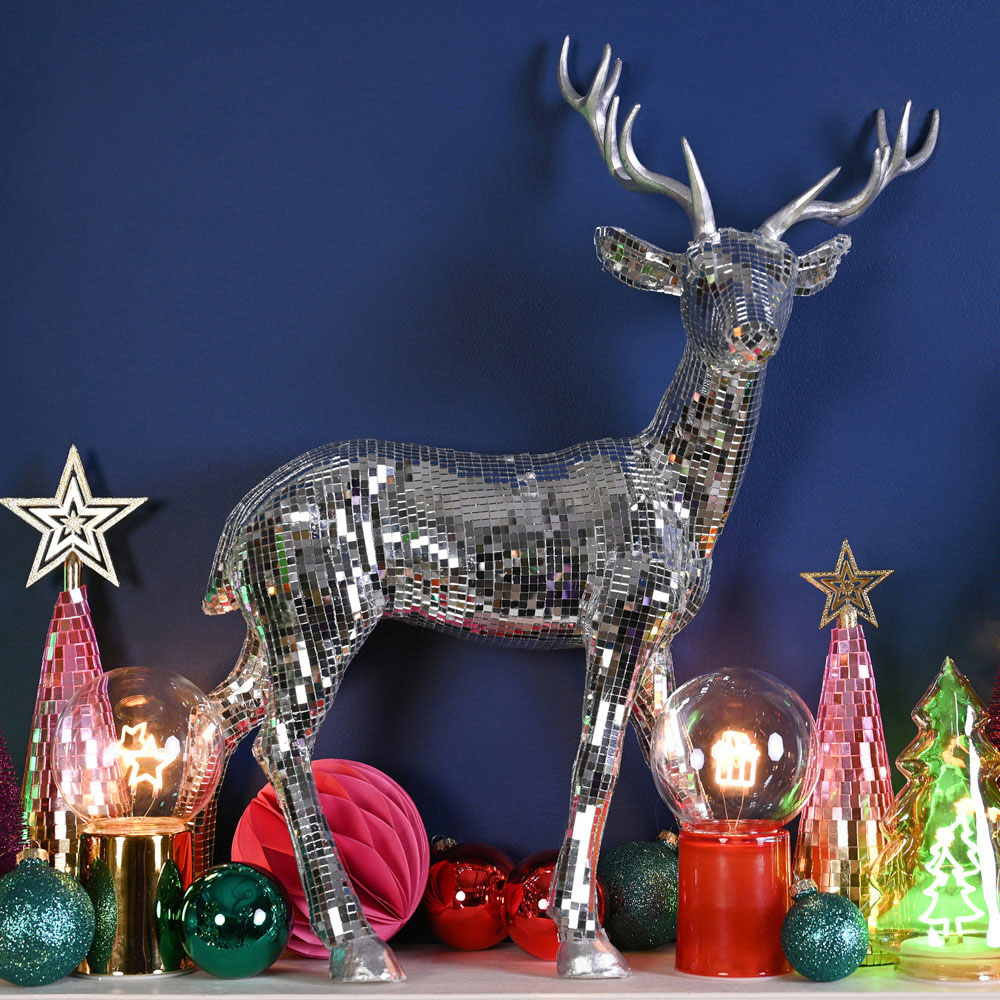 The Seasonal Gift Co Glass Globe Gold LED Neon Star Light Image 2