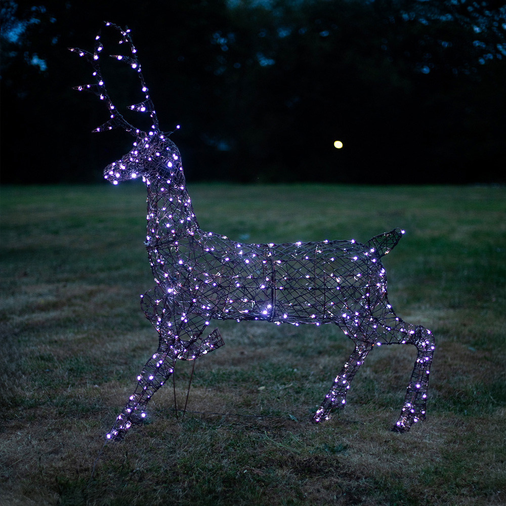 The Christmas Centre 330 LED Brown Wicker Light-Up Stag Reindeer 4.5ft Image 8