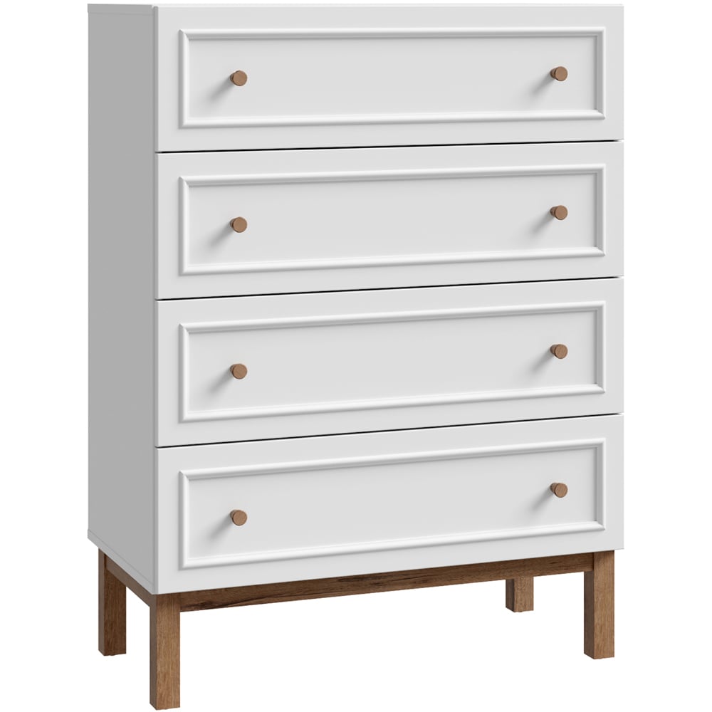 Florence Wensley 4 Drawer Light Grey and Oak Chest of Drawers Image 2