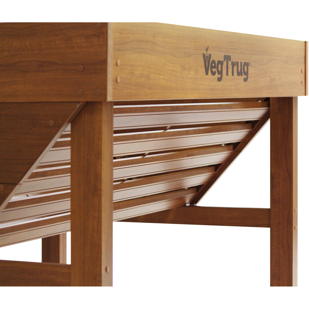 VegTrug Teak Wood Effect Aluminium Raised Garden Planter 80 x 103 x 76cm Image 3