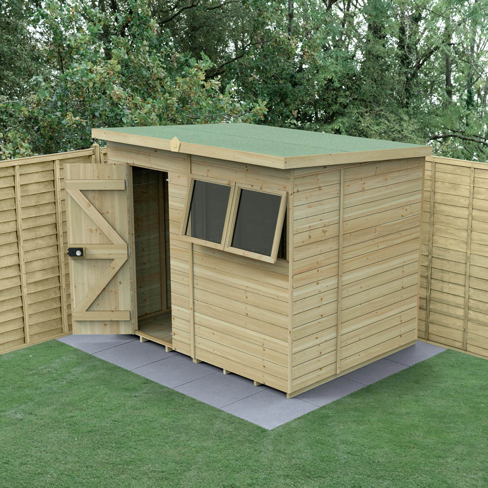 Forest Garden Timberdale 8 x 6ft 2 Opening Pent Shed Image 2