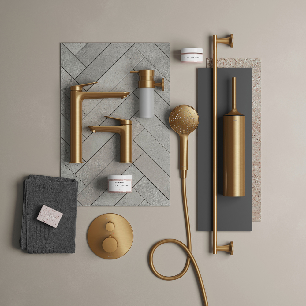 Duravit Brushed Bronze Ceiling Shower Arm 200mm Image 7