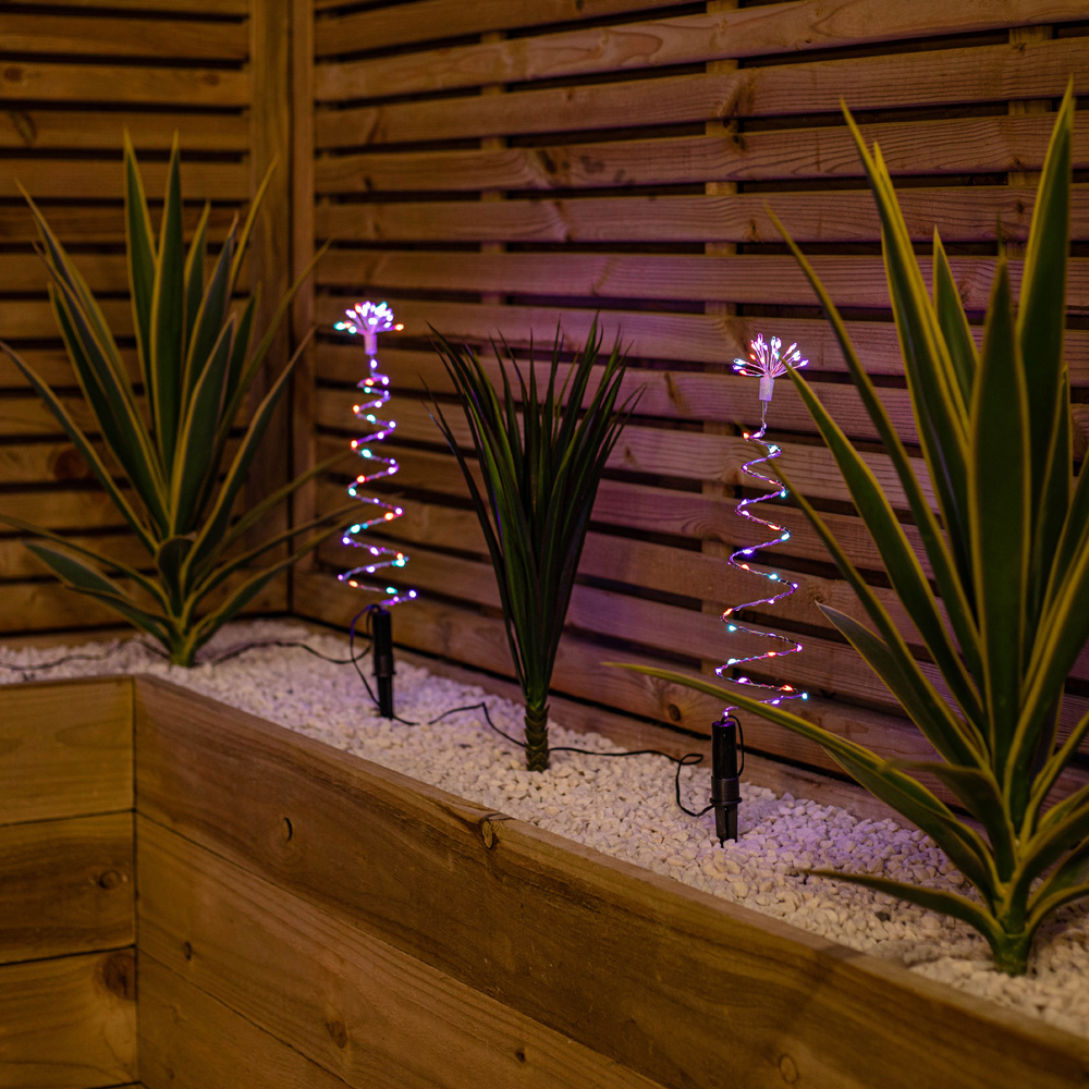 Samuel Alexander 4 Pack Rainbow Spiral LED Christmas Tree Garden Path Light Image 2