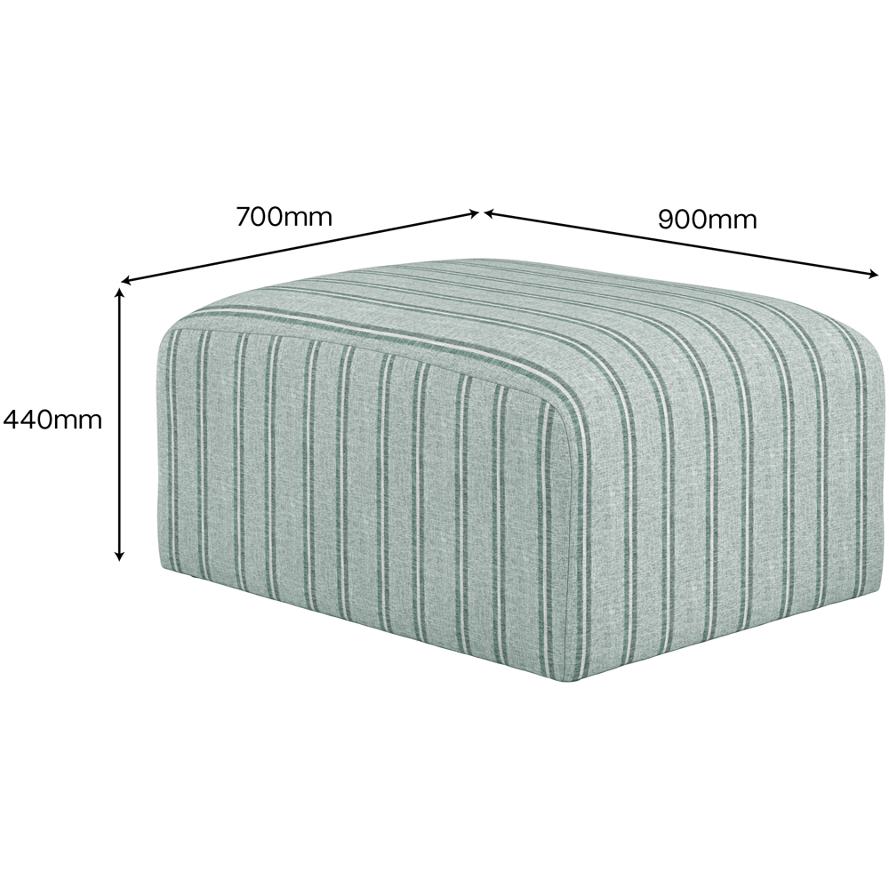 LPD Home Ryder Grey Thick Stripe Cotton Blend Fabric Pouffe Image 6