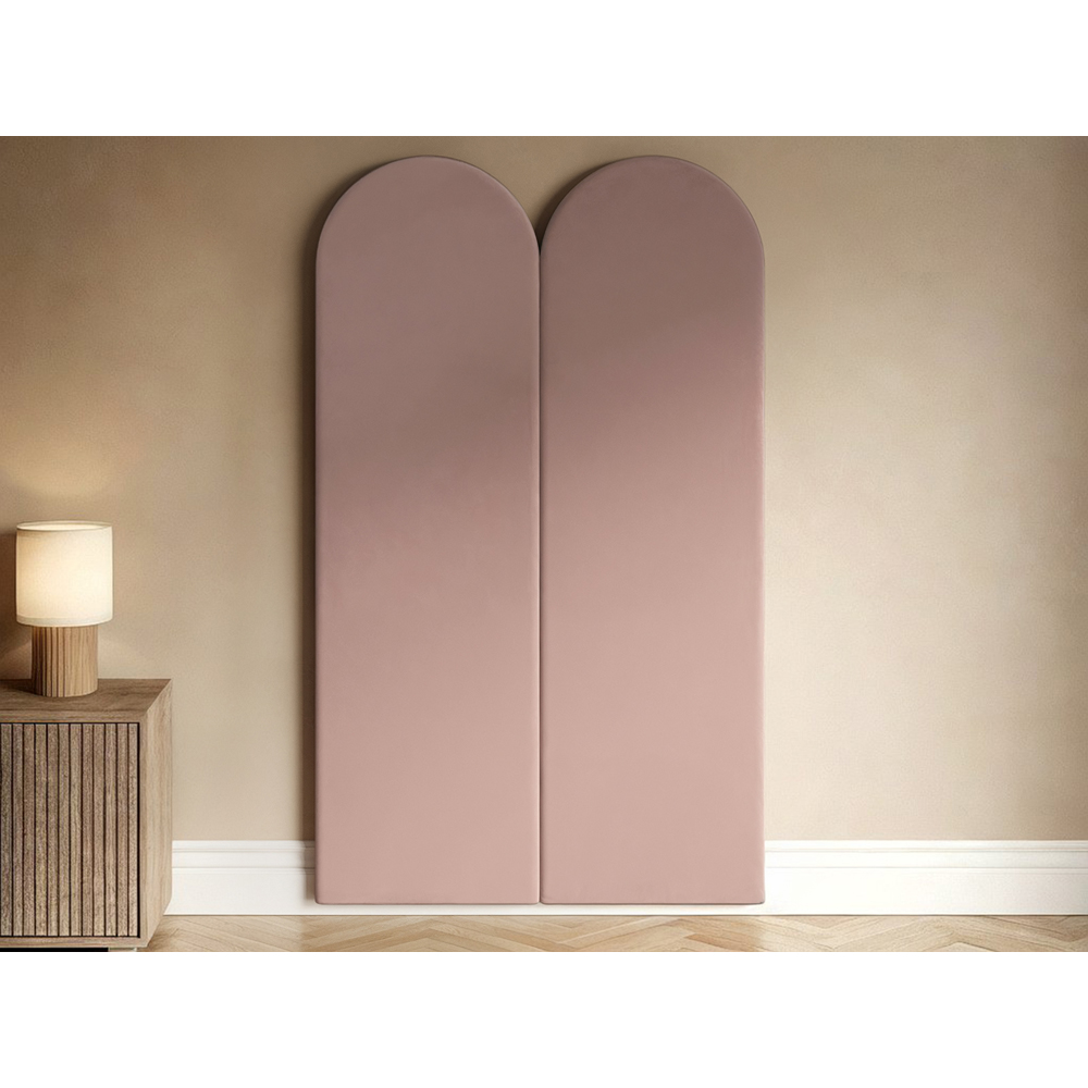Solace+Co Cirrus Pink Velvet Headboard Panel 2 Pack Image 4