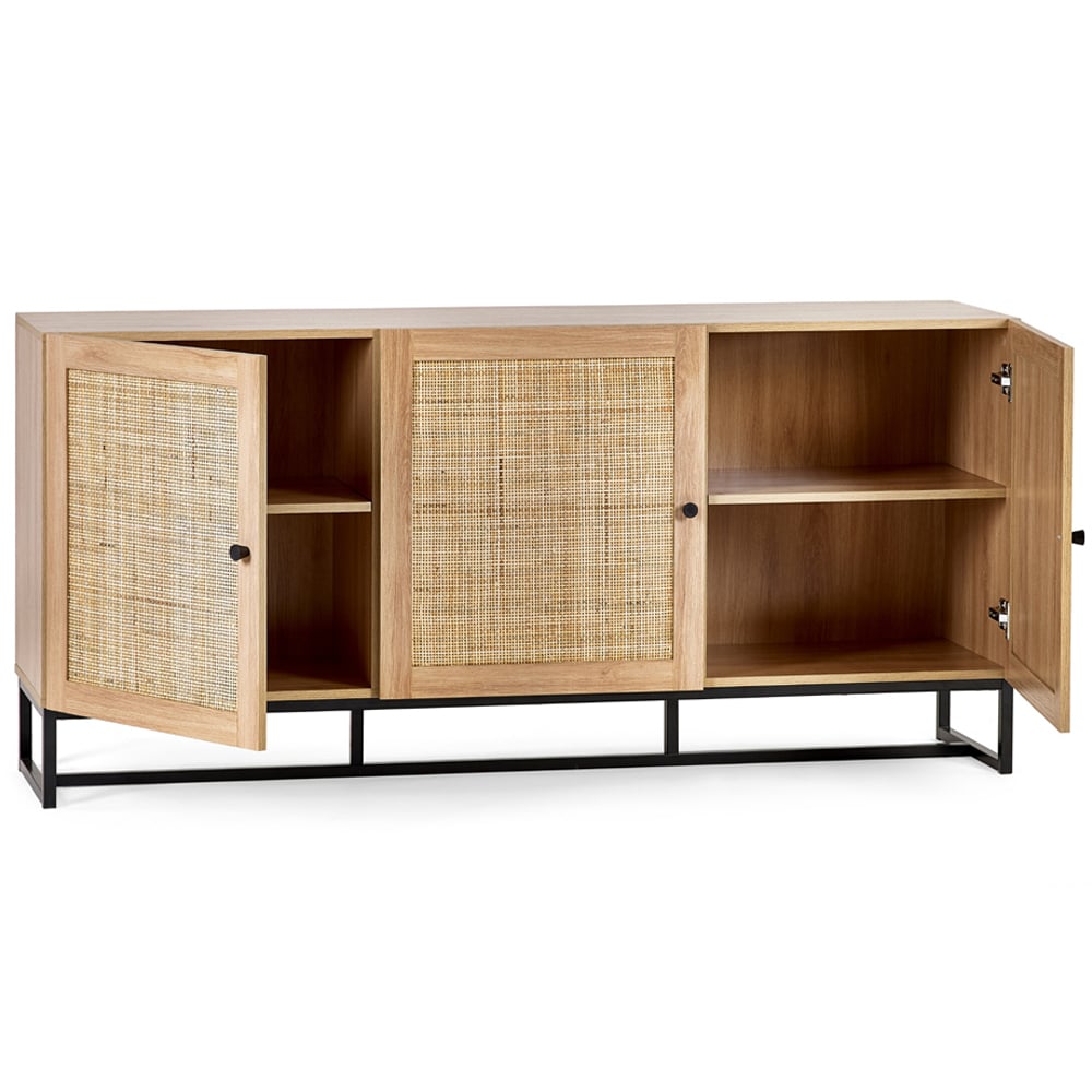 Julian Bowen Padstow 3 Door Oak Sideboard Image 4