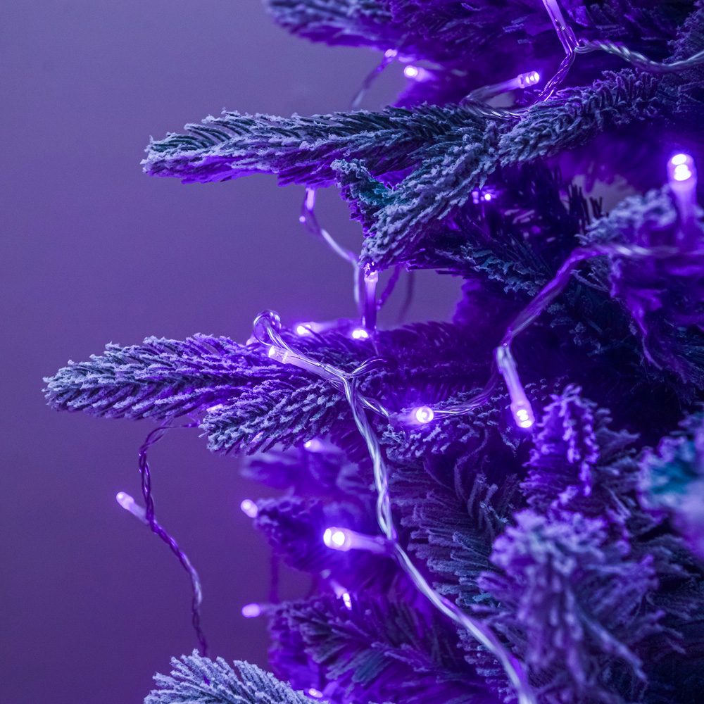 The Christmas Centre 240 Purple LED Multifunction Clear Cable String Light 28m Image 4