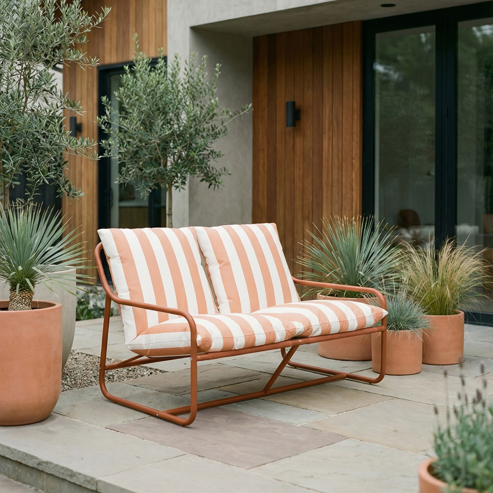 Kettler Cloud Relaxer 2 Seater Burnt Orange Garden Sofa with Cushion Image 4