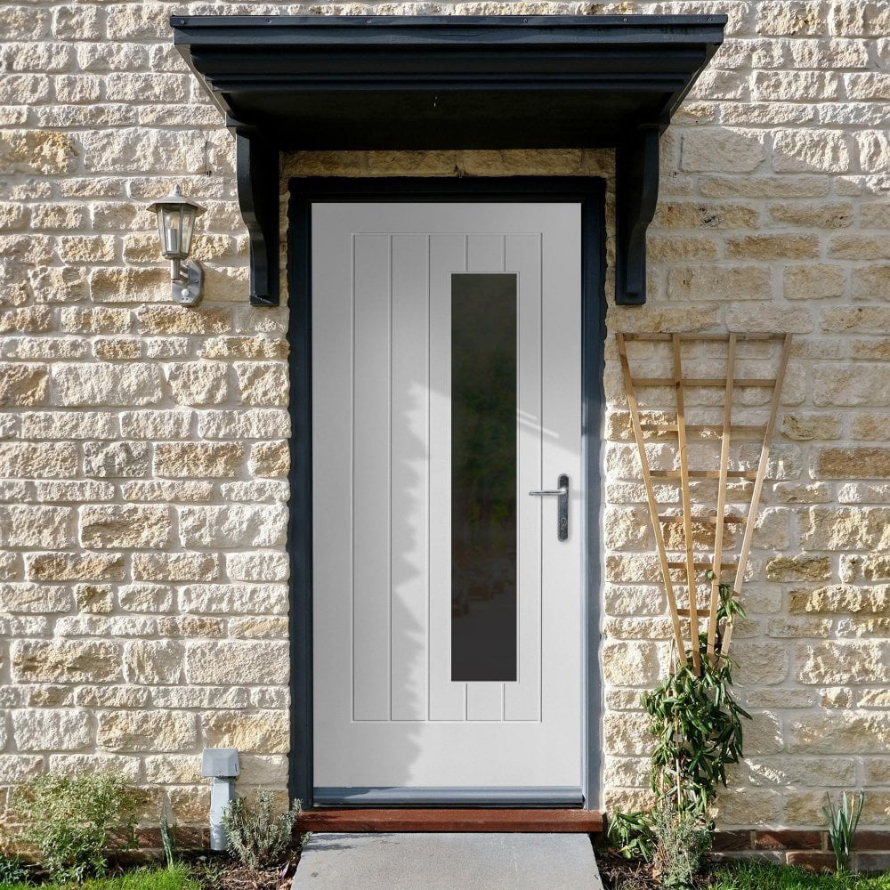 Farley White Fibre Glass Obscure Glazed 1 Light External Door 1981 x 838 x 44mm Image 2