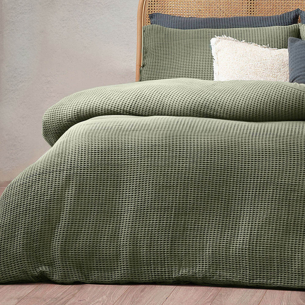 Yard Double Eucalyptus Chunky Waffle Duvet Set Image 4