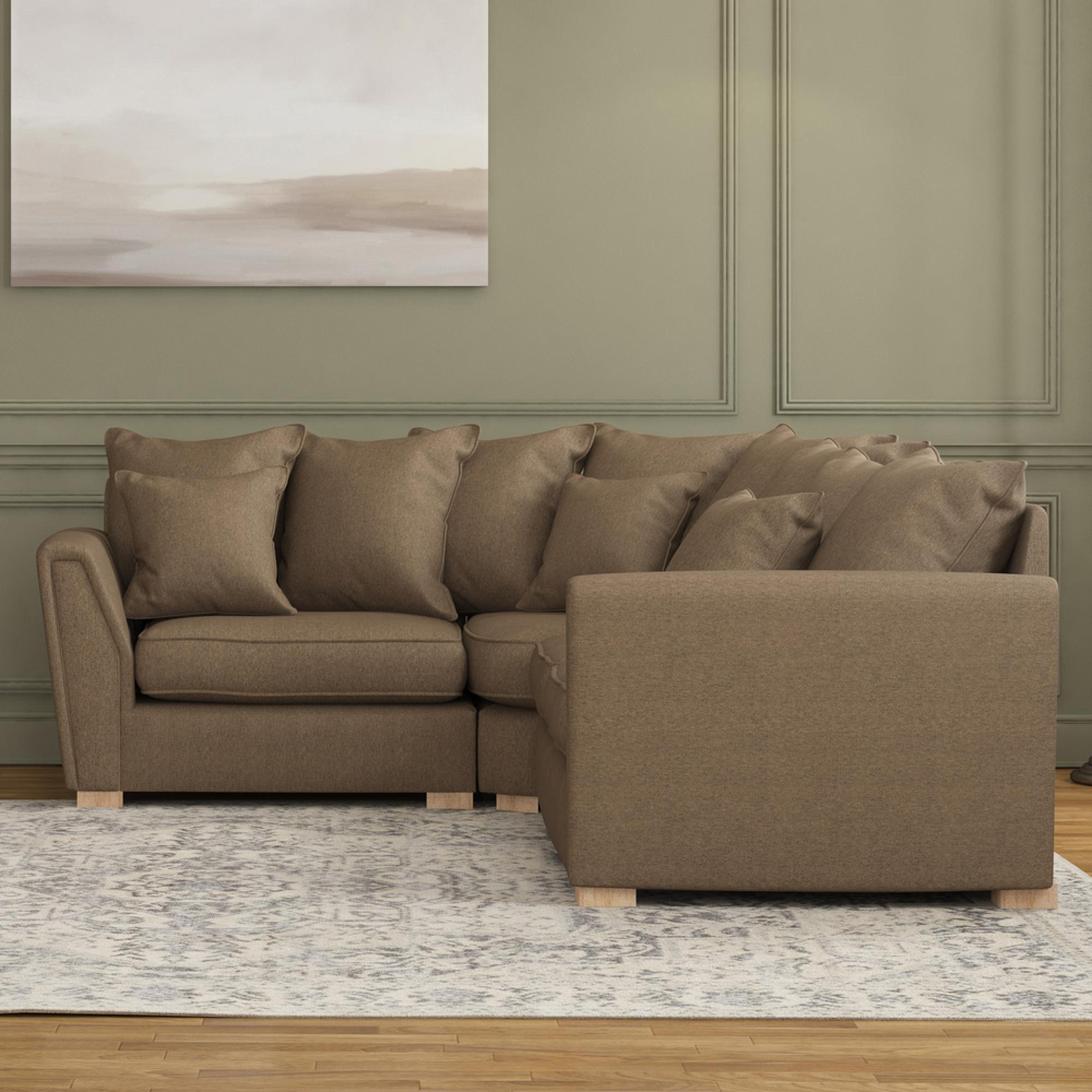 Wendleberry 3 Seater Venice Nutmeg Scatter Back Left Hand Corner Sofa Image 5