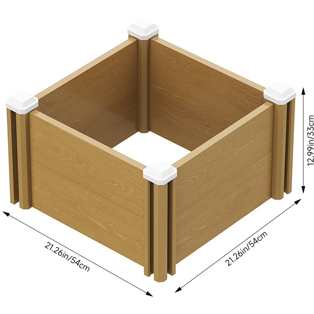 Living and Home Woodgrain Effect Plastic Raised Garden Bed 54 x 54cm Image 6