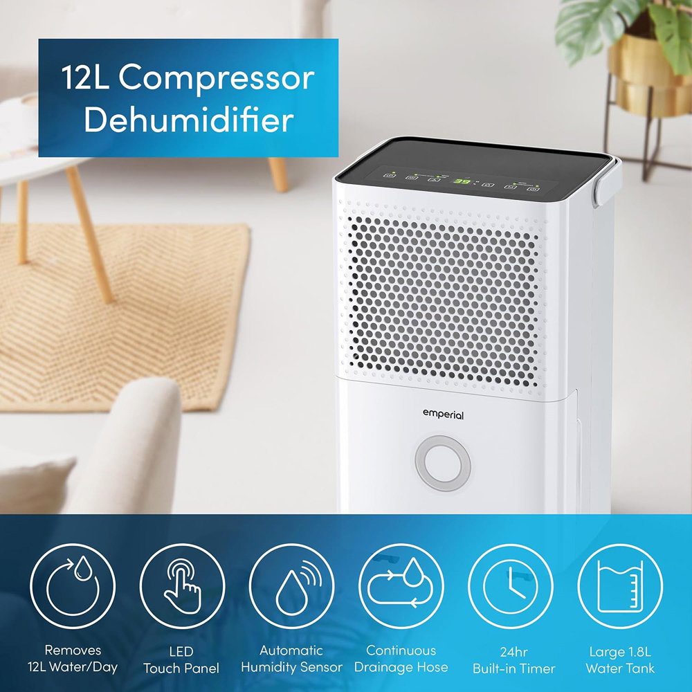 Emperial Dehumidifier with Digital Humidity Display and Timer 12L Image 8