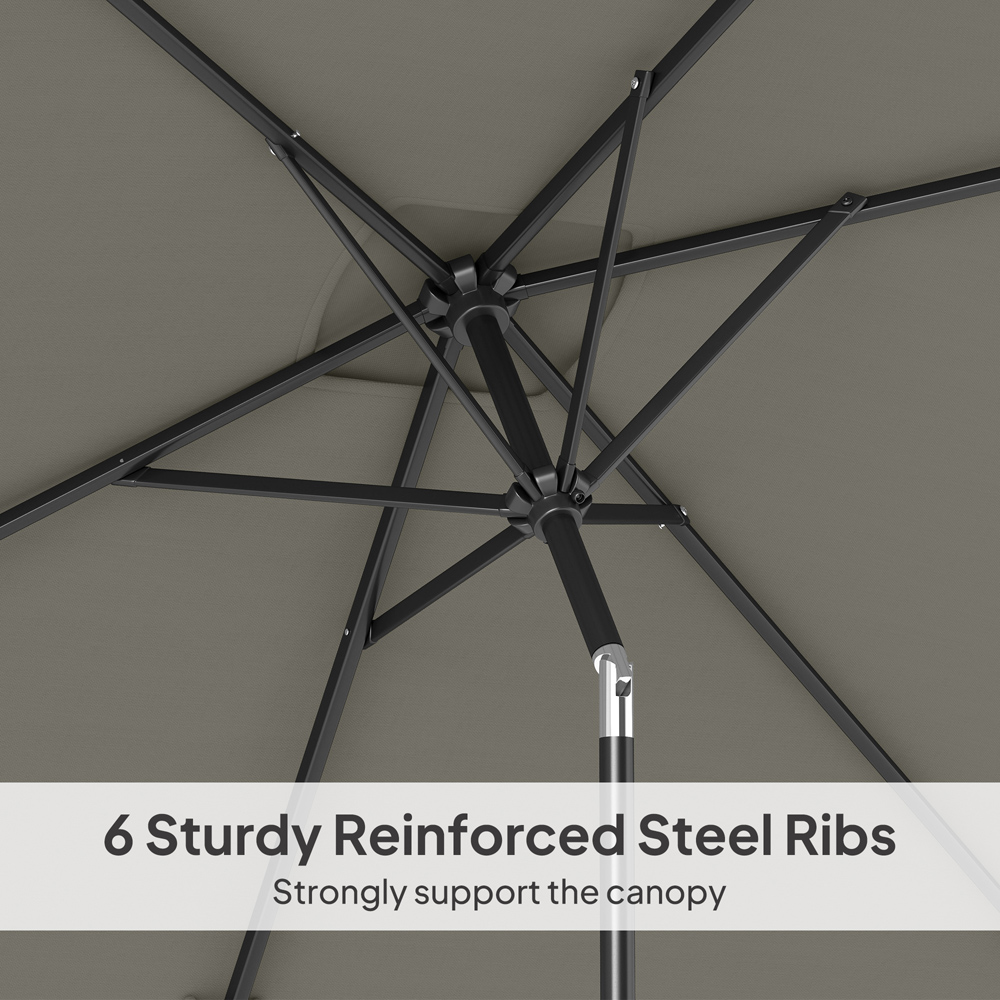 Outsunny Light Grey Crank and Tilt Parasol 3m Image 7