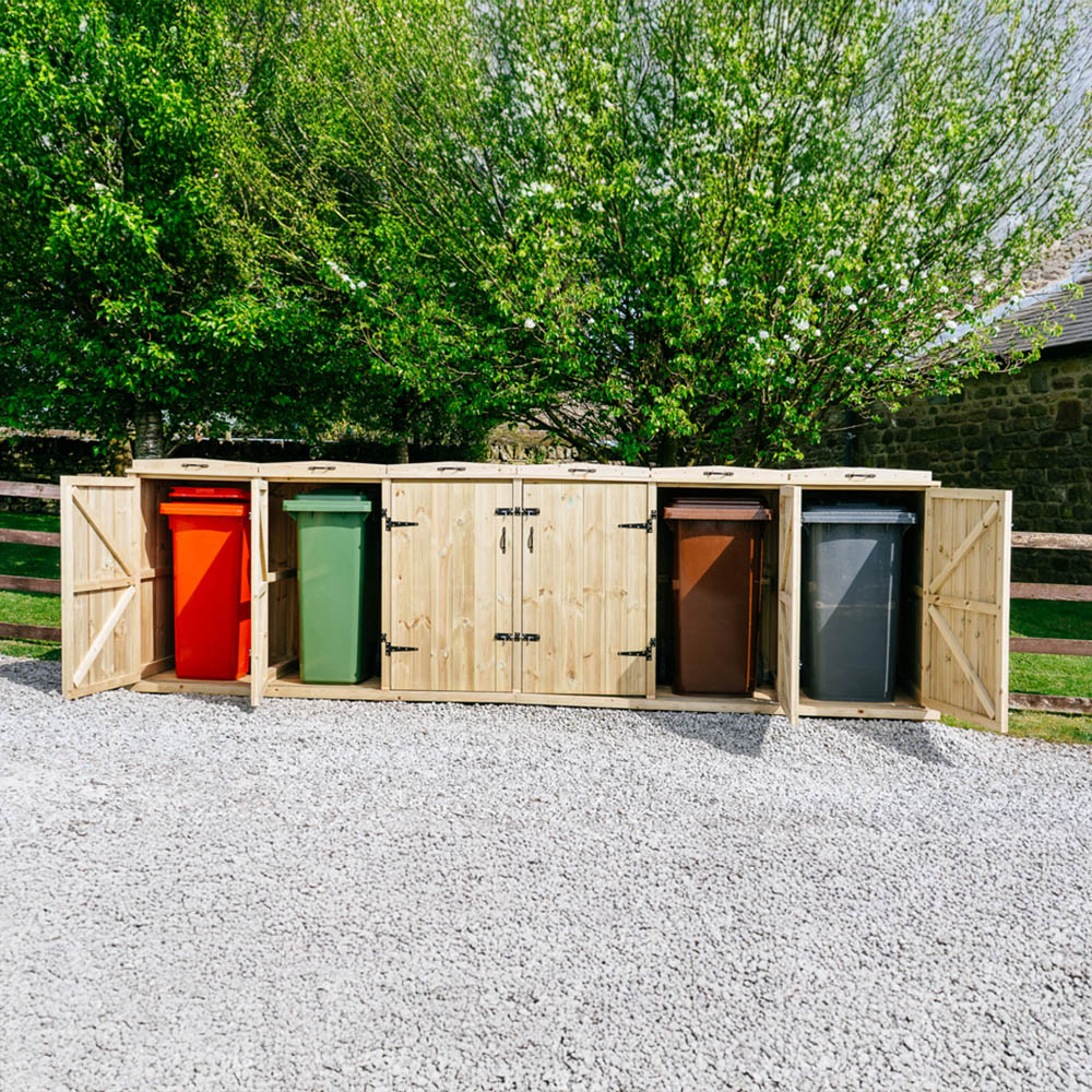 The Garden Village Chatburn 240L Sextet Wheelie Bin Shed Image 2