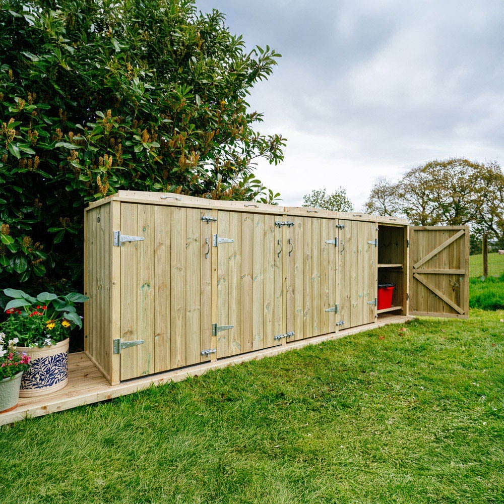 The Garden Village Shireburn 2 Recycle Box 4 Wheelie Bin Shed Image 7