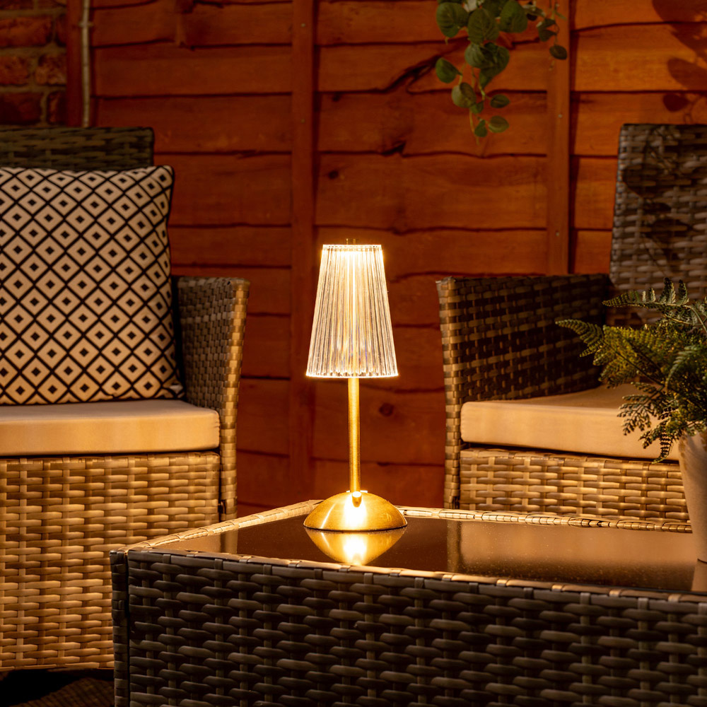 ValueLights Allie Gold Portable Rechargeable LED Table Lamp Image 5
