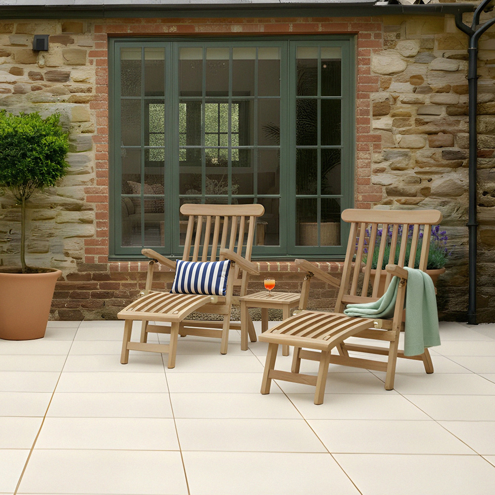 Charles Bentley Teak Steamer Sun Lounger Image 8