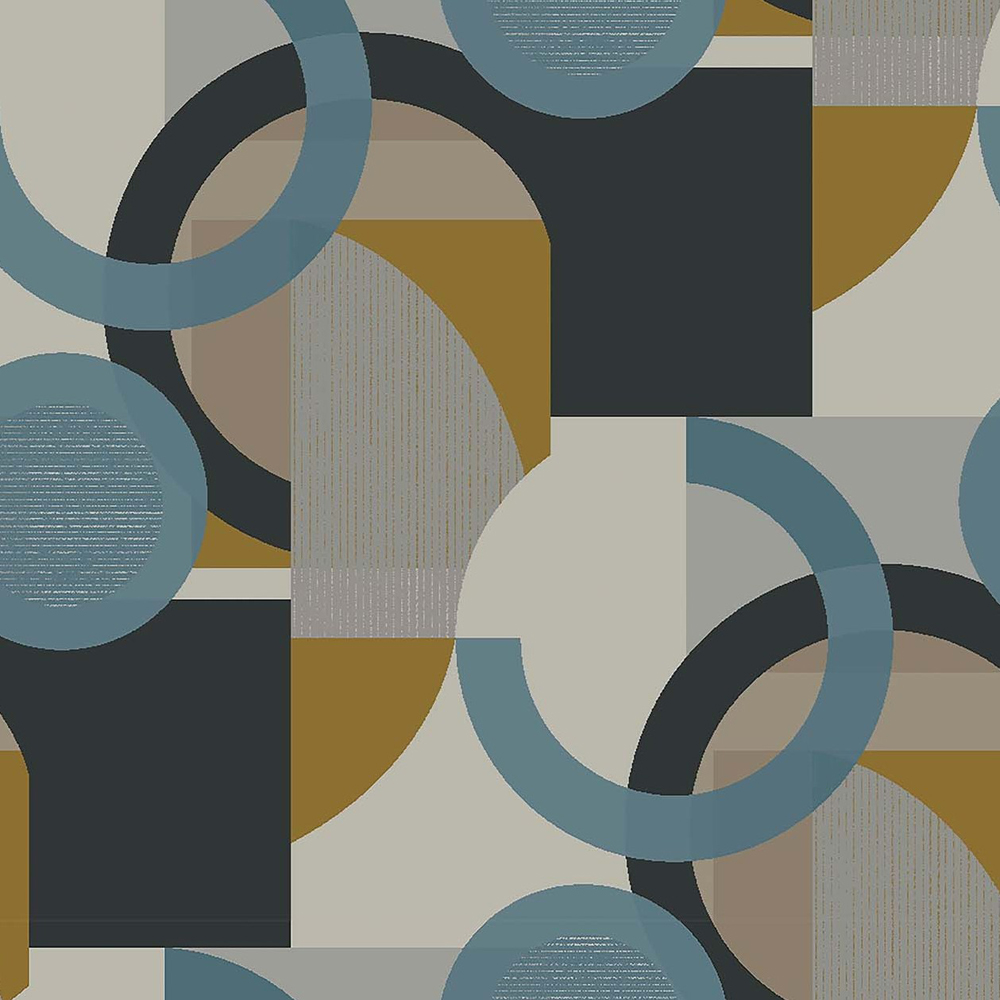 Next Retro Shapes Geo Blues Wallpaper Image 1