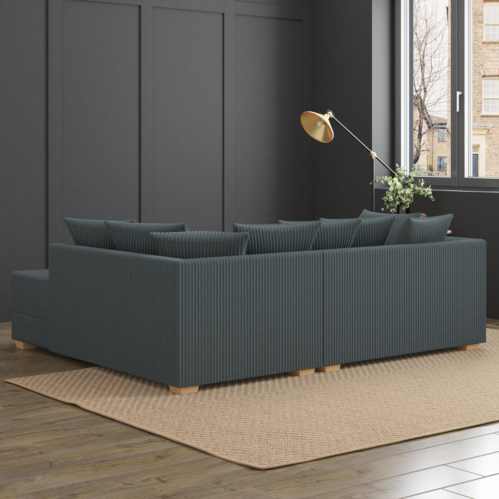 Modo 3 Seater Charcoal Jumbo Cord Right Hand Scatter Back L-Shape Corner Sofa Image 8