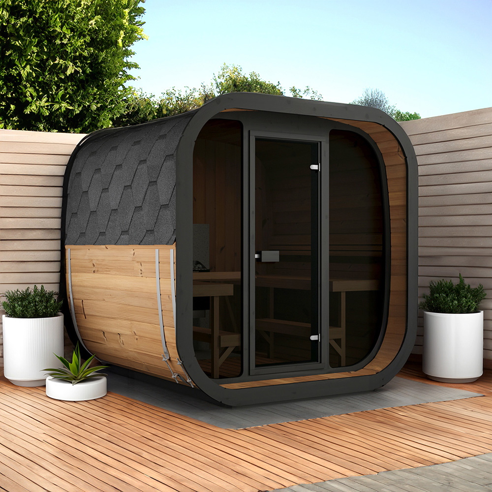 Stjarna Icon 220XL Black Thermowood Outdoor Sauna 7.2 x 7.5ft Image 2