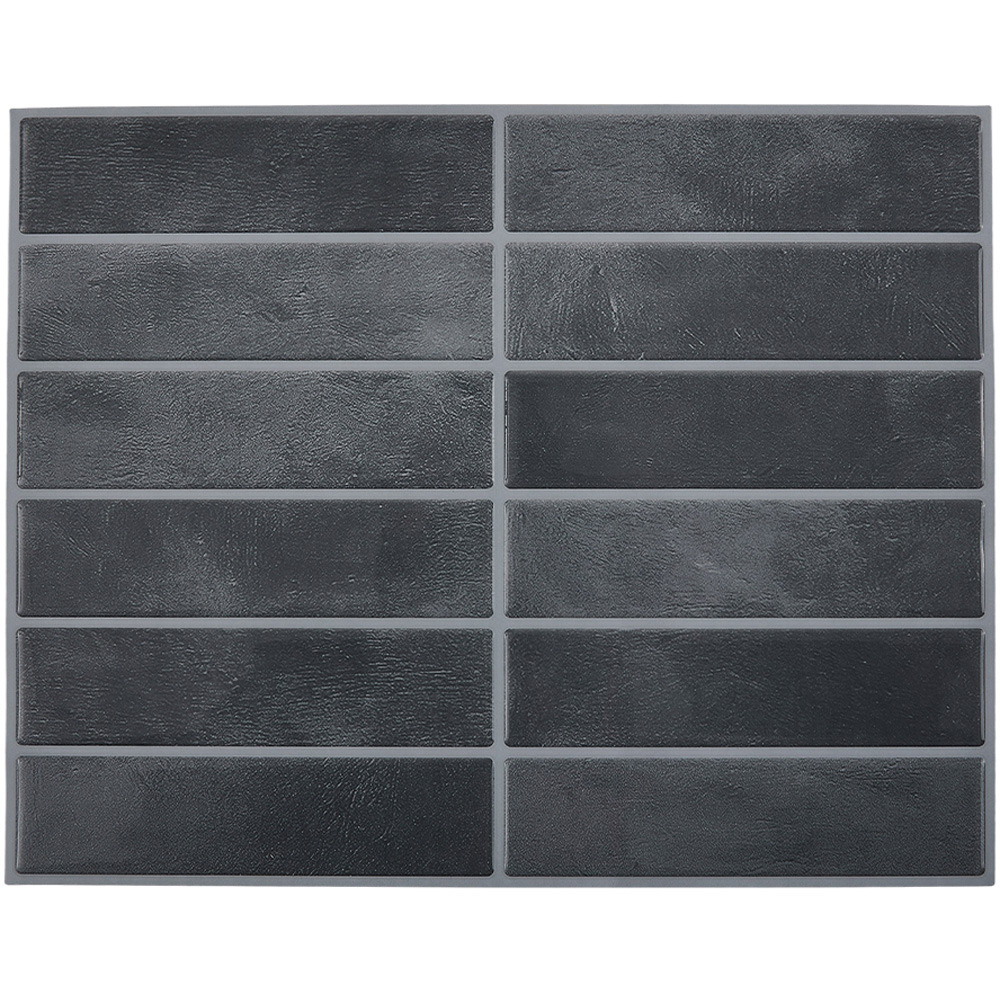 Living and Home Dark Grey Rectangle Self Adhesive Wall Sticker 10 Pack Image 3