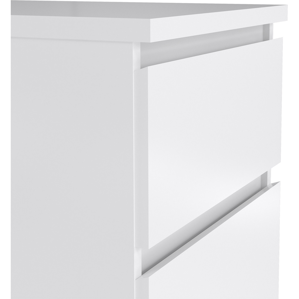 Florence 5 Drawer White High Gloss Narrow Chest of Drawers Image 5