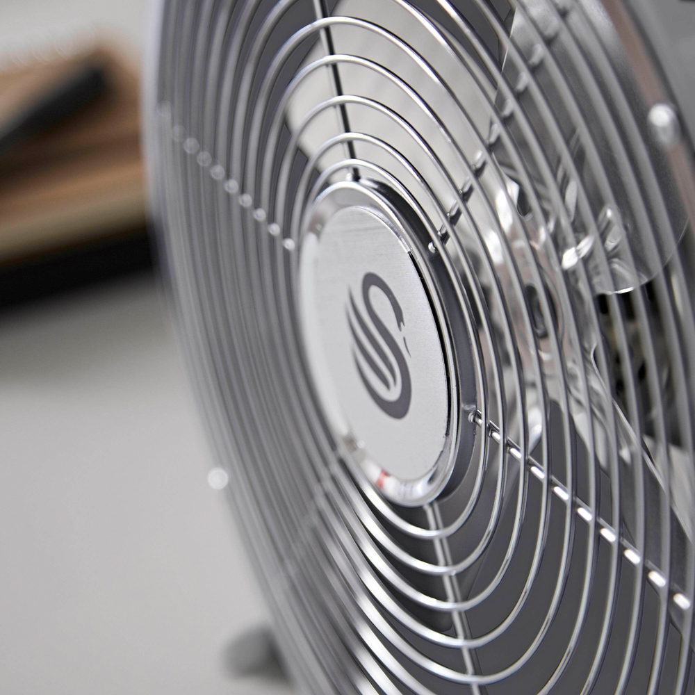 Swan Retro Grey Clock Fan 8 inch Image 8