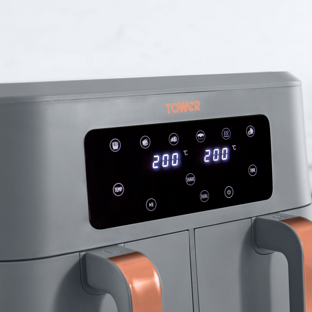 Tower Cavaletto EEJB250 Grey 4 Slice Toaster 1.7L Kettle and 8.5L Dual Basket Air Fryer Bundle Image 6