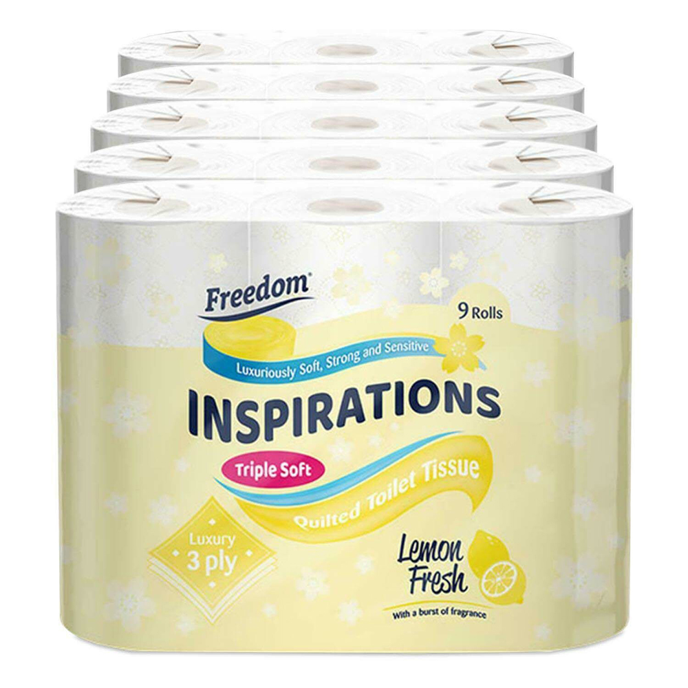 Freedom Lemon Toilet Paper 3 Ply with Kitchen Towel 24 Rolls 2 Ply Image 4