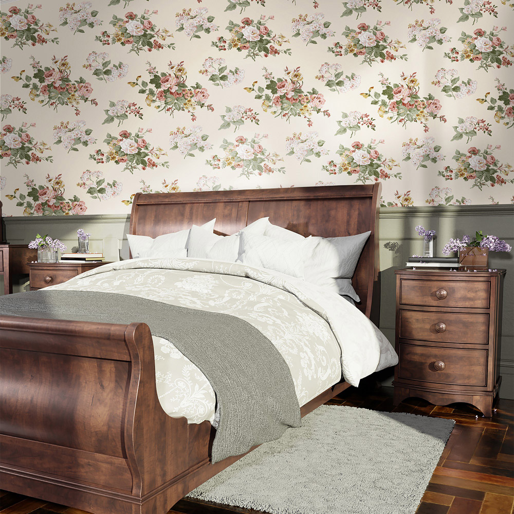 Laura Ashley Rosemore Pale Sable Wallpaper Image 3