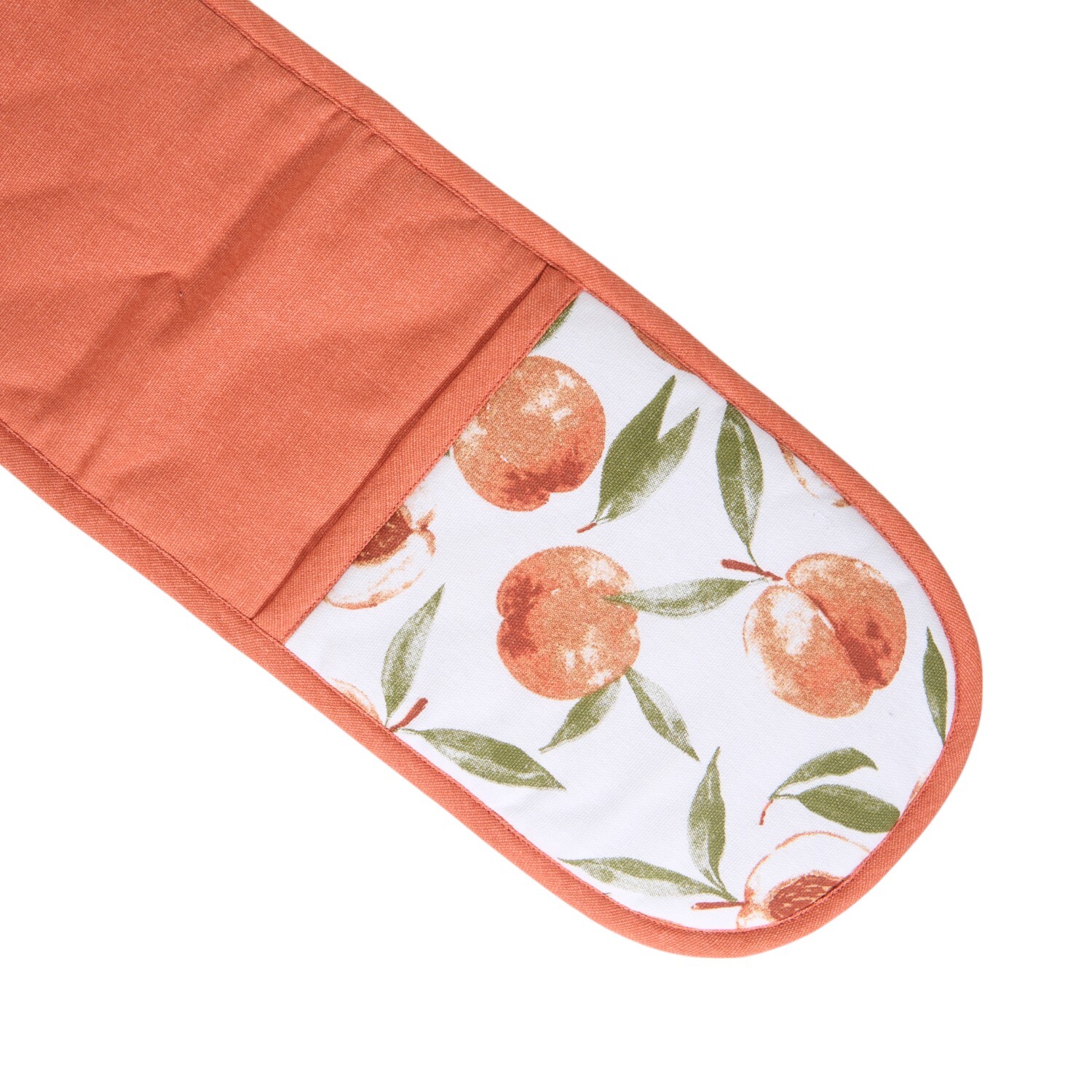 Sweet Peach Double Oven Glove Peach and White Image 5