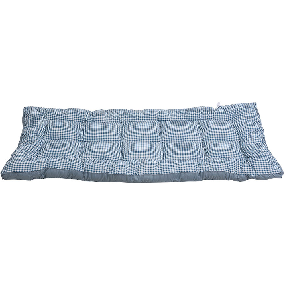 Living and Home Double Blue Plaid Quilted Mattress Topper Image 3