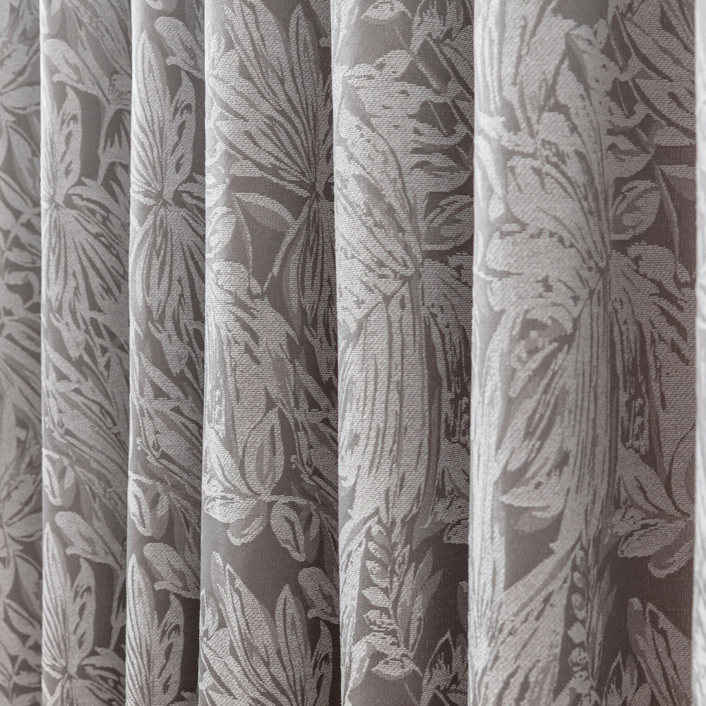 Alan Symonds Silver Chenille Jacquard Lined Ring Top Eyelet Curtains 229 x 183cm Image 3