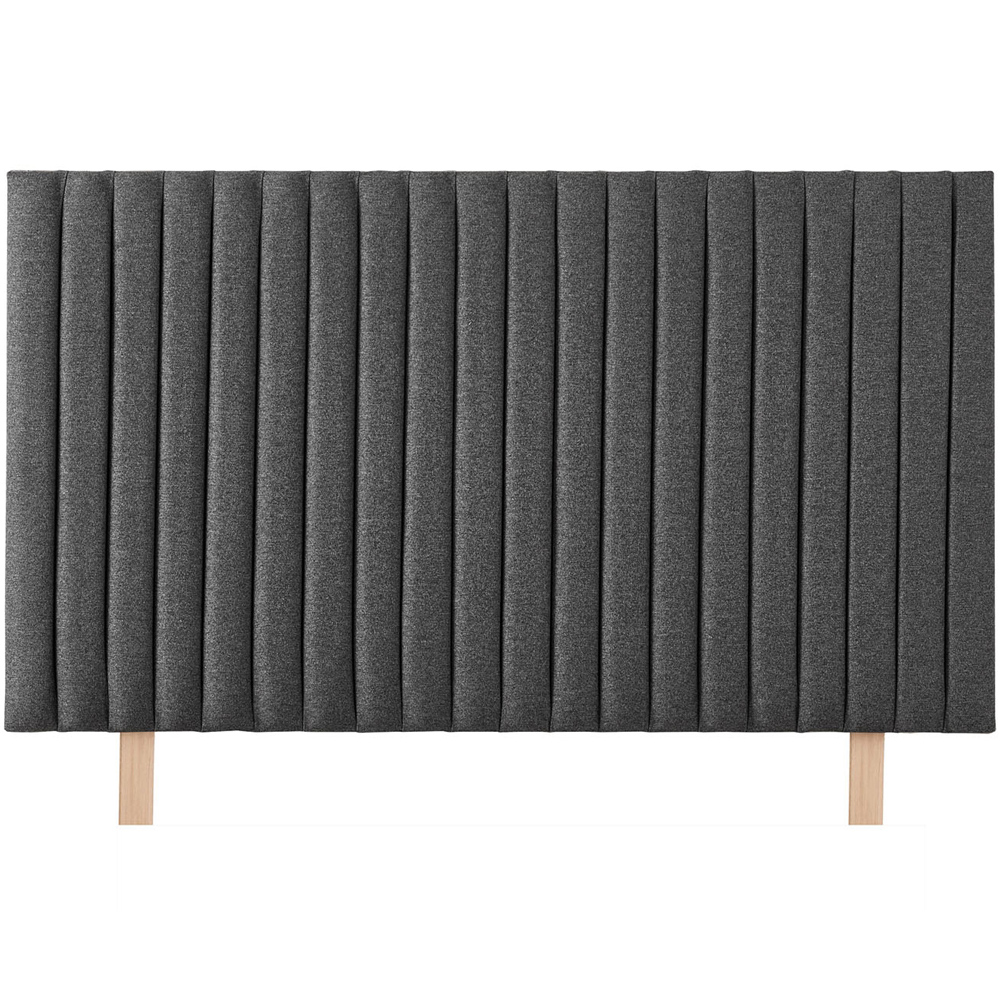Aspire Furniture Catherine Lansfield Soho King Size Charcoal Saxon Twill Headboard Image 2