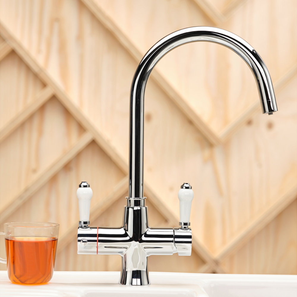 Reginox Vechi II Polished Chrome 3 in 1 Hot Water Tap Image 2