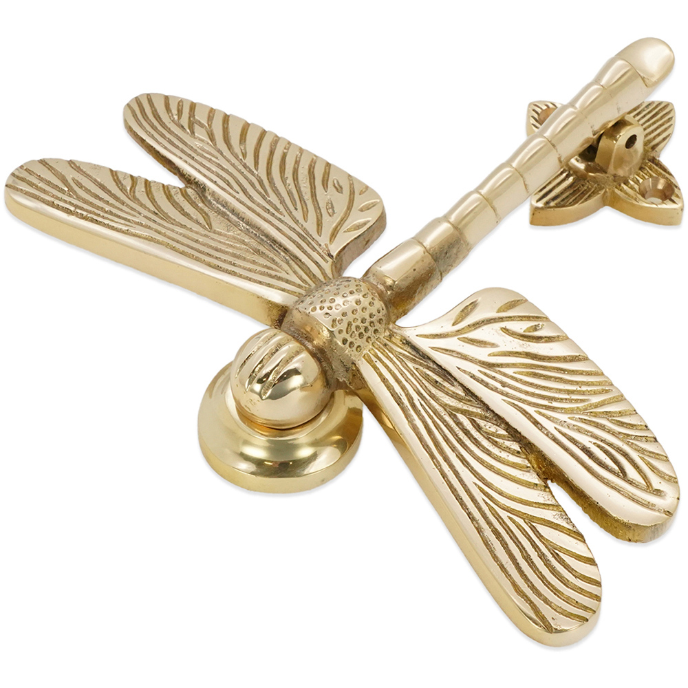 Spira Brass Polished Brass Dragonfly Door Knocker Image 3