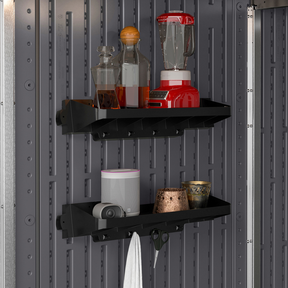 Suncast 2 Piece Extra Deep Shelving with Hooks Set Image 9