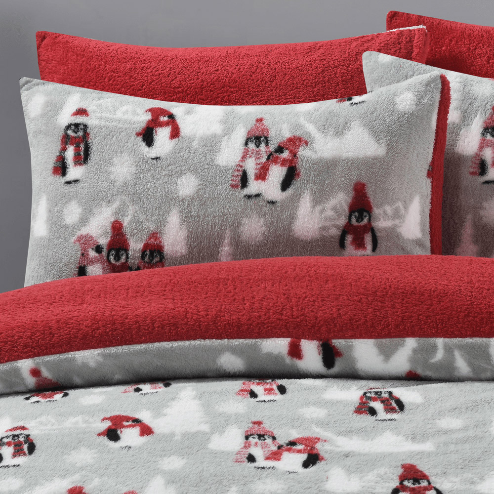 Velosso Single Penguins Teddy Fleece Duvet Set Image 2
