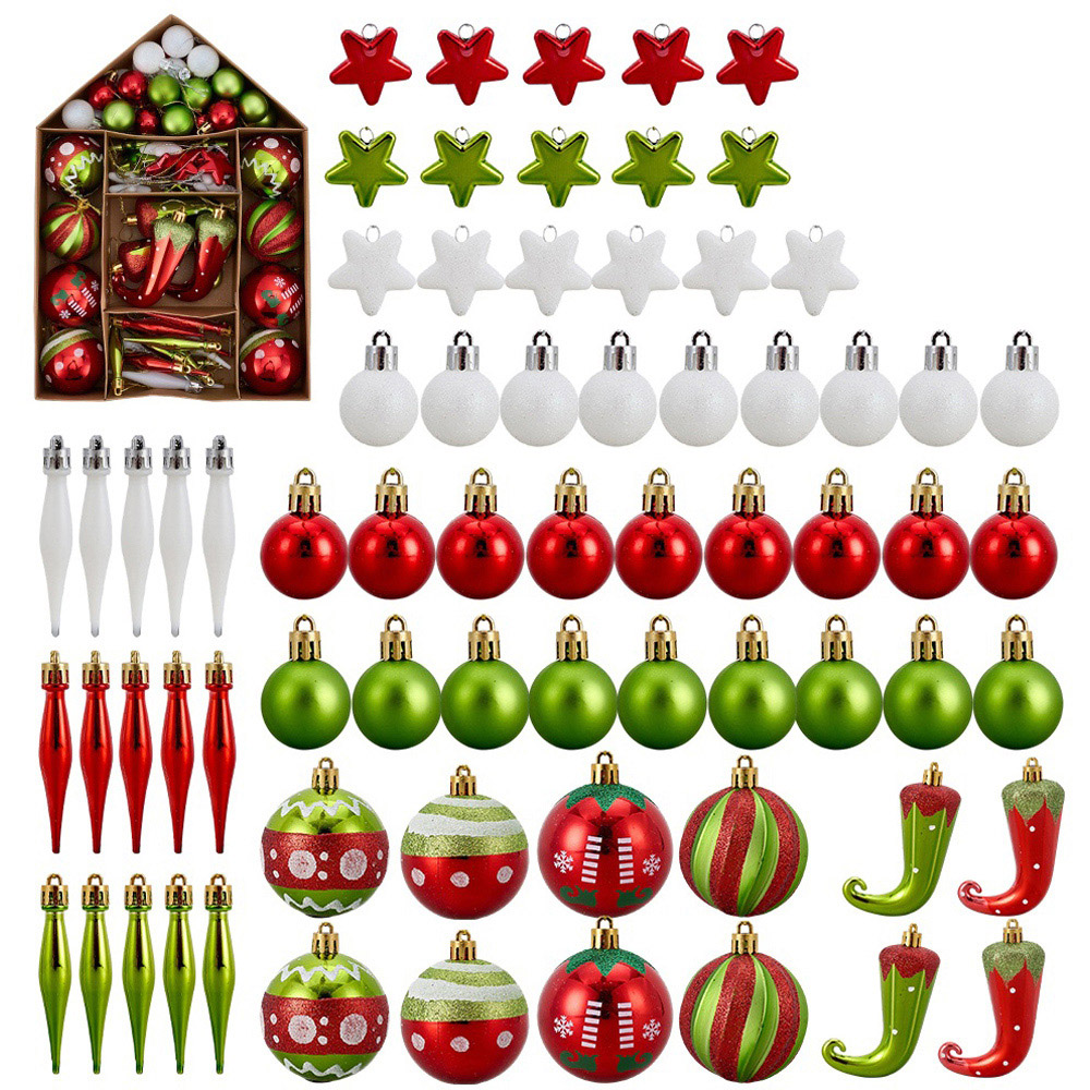 Living and Home 70 Piece Christmas Ornament Set with Storage Box Image 3