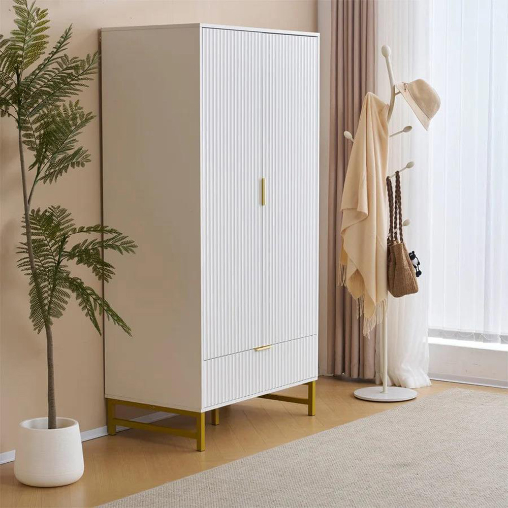 Kosy Koala 2 Door White and Gold Wardrobe Image 5