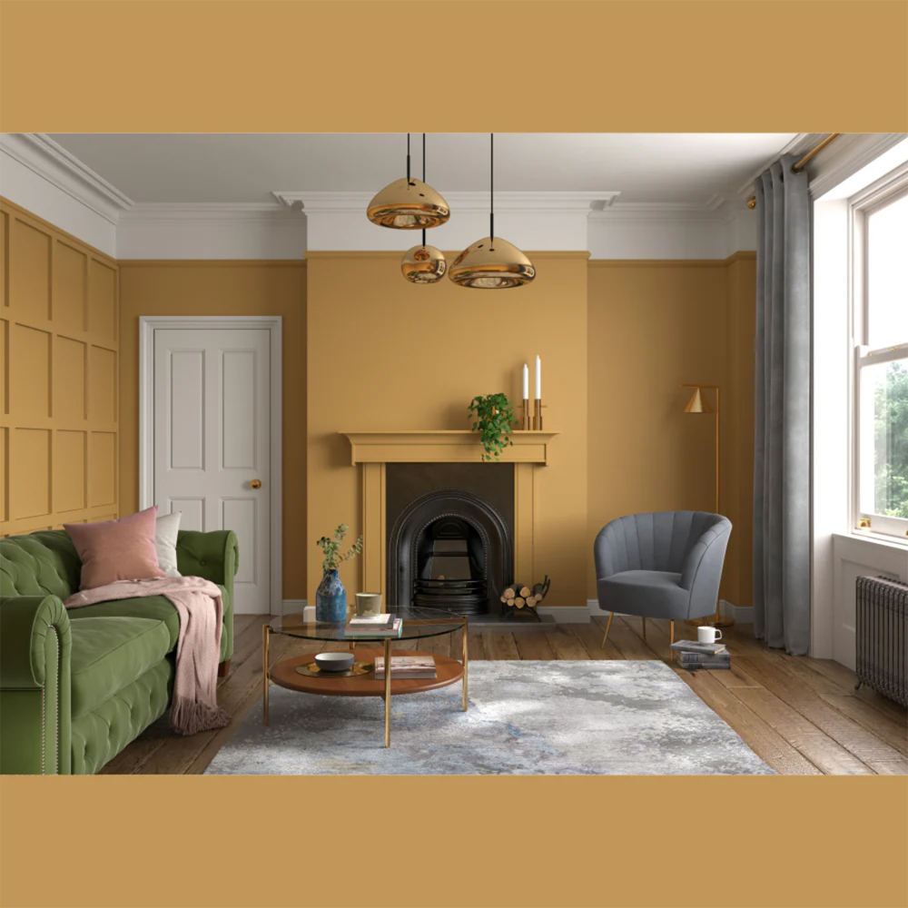 Dulux Heritage Walls and Ceilings Brushed Gold Velvet Matt Emulsion Paint 5L Image 4