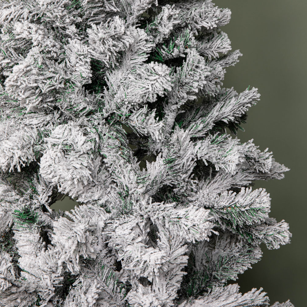 Samuel Alexander Snow Flocked Artificial Christmas Tree with Green Metal Stand 6ft Image 4